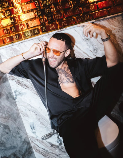 BLACK IS NEW ORANGE — Men's Satin Trousers