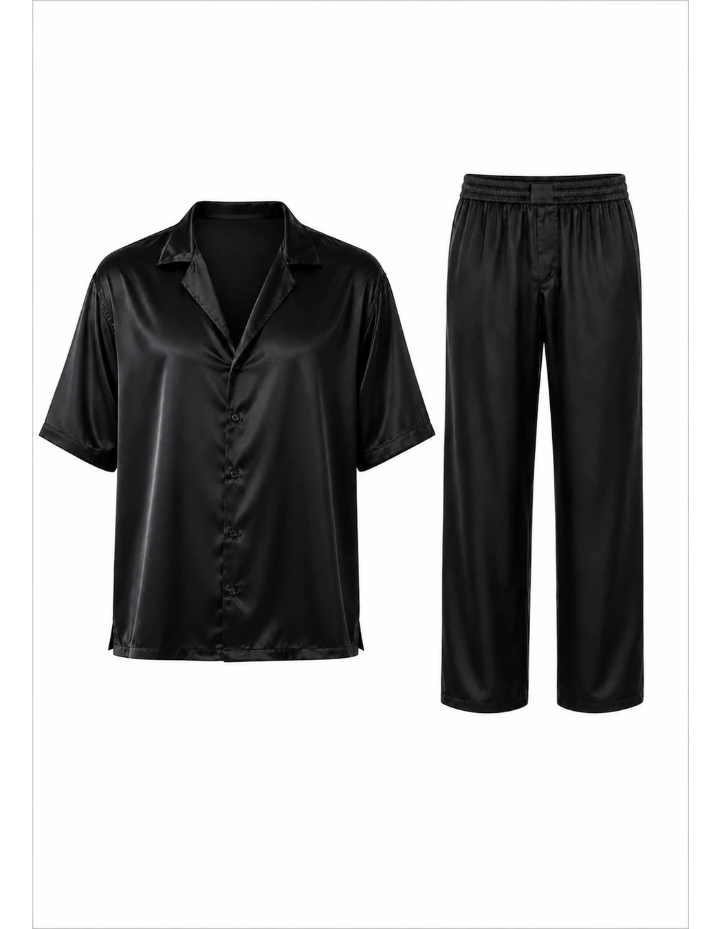 Black Is New Orange Set, men's Italian-design satin resort co-ord, We Hustle