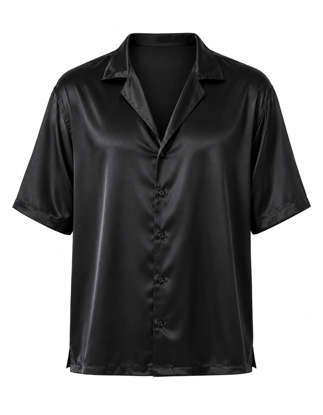 Black Is New Orange Shirt, men's Italian-design satin resort shirt, We Hustle