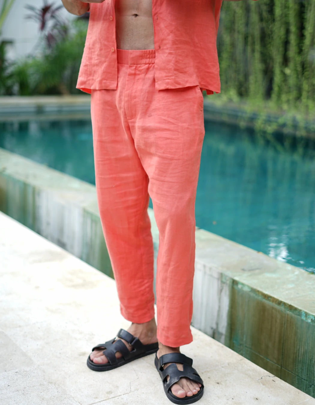 Coral Set, men's Italian-design linen resort co-ord, We Hustle