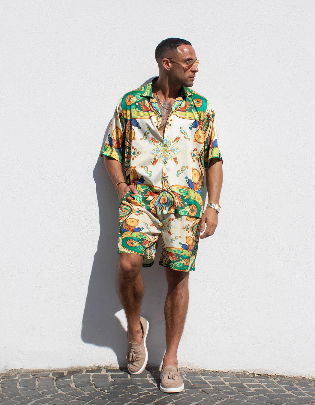 Dolce Vita Shirt, men's Italian-design satin resort shirt, We Hustle