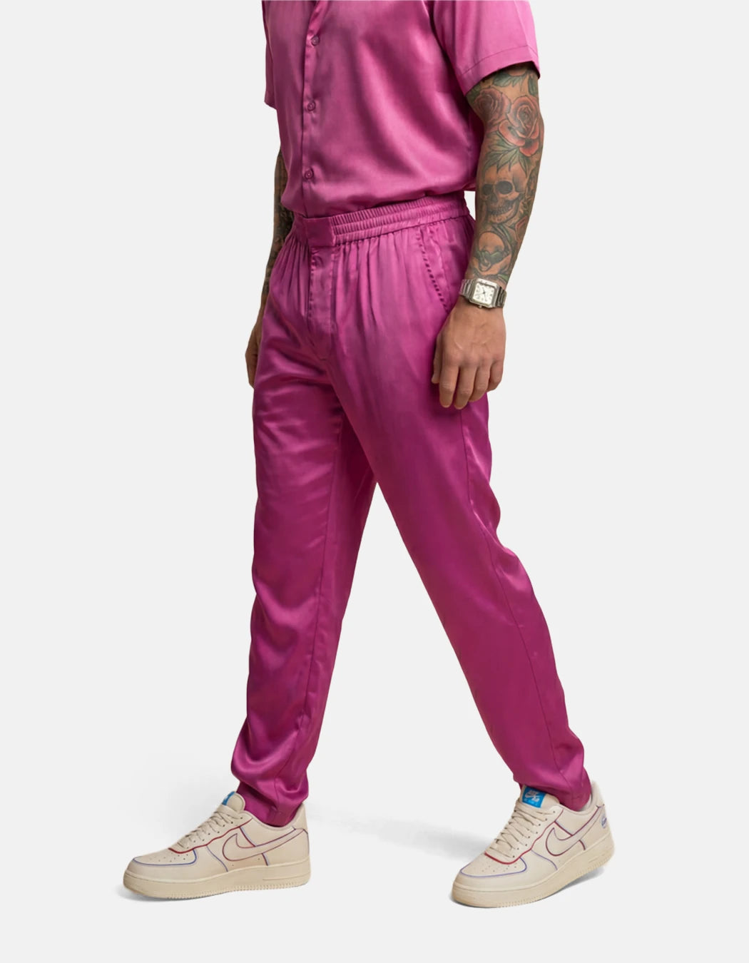 Flying Dragon Pants, men's Italian-design satin resort trousers, We Hustle