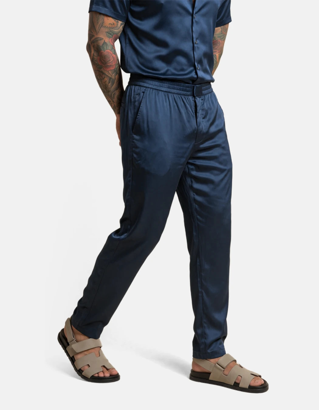 Look Twice Pants, men's Italian-design satin resort trousers, We Hustle