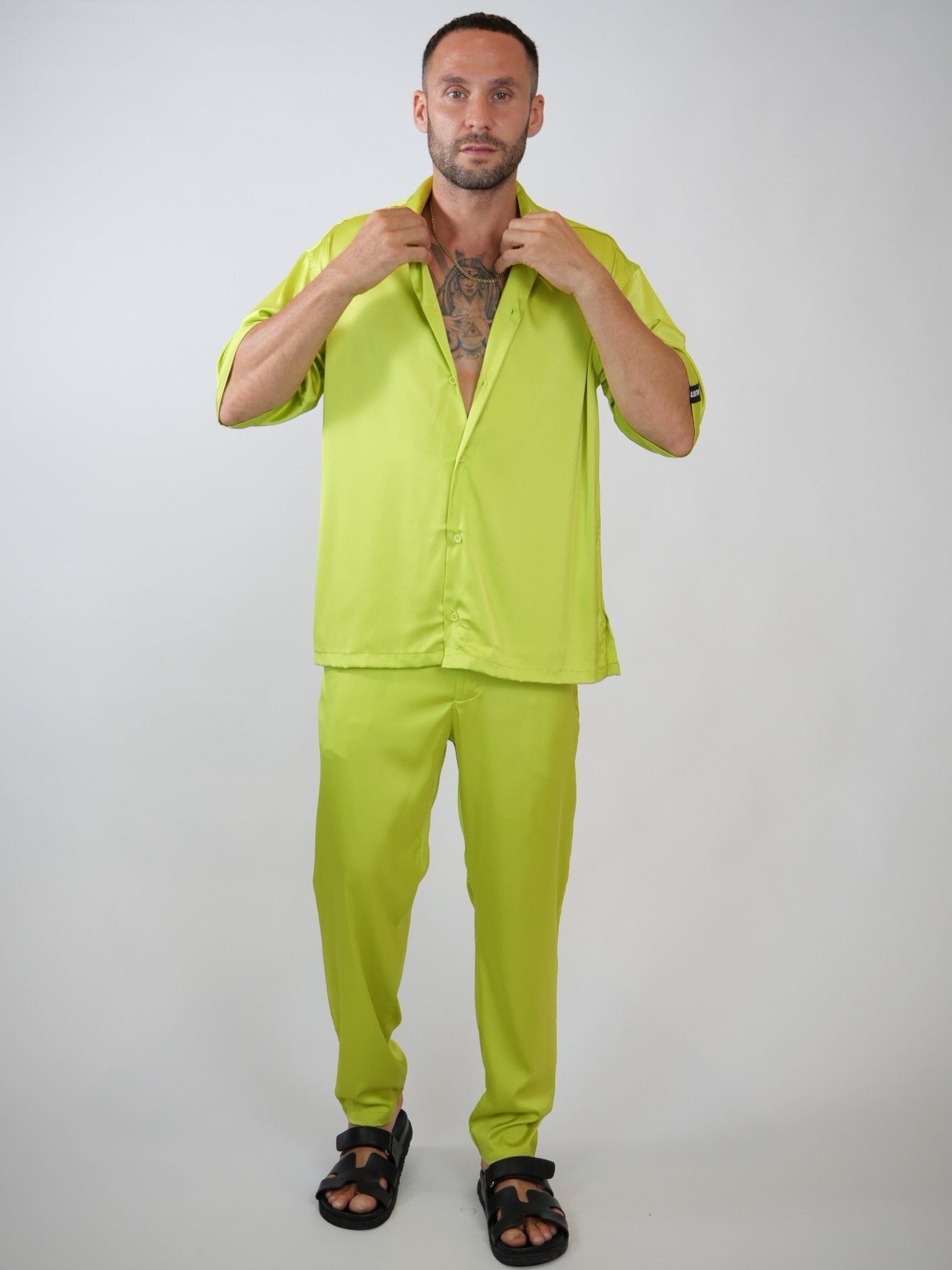 men's luxury streetwear monochromatic  set, relaxed fit designer set - Hustle brand   