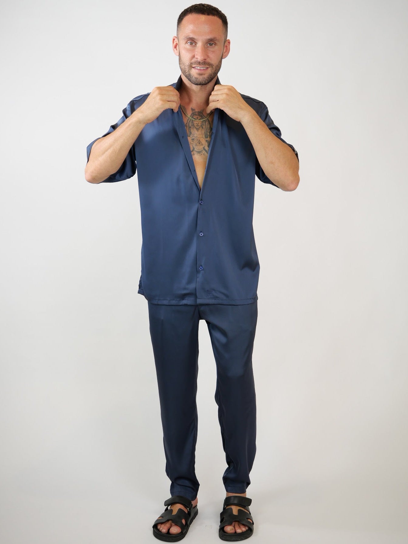 men's luxury streetwear monochromatic  set, relaxed fit designer set - Hustle brand  