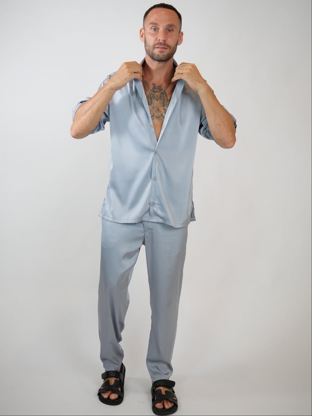 men's luxury streetwear printed set, relaxed fit designer set - Hustle brand 