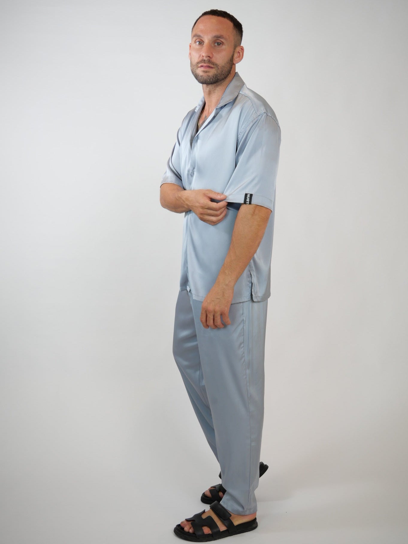 men's luxury streetwear monochromatic  set, relaxed fit designer set - Hustle brand   