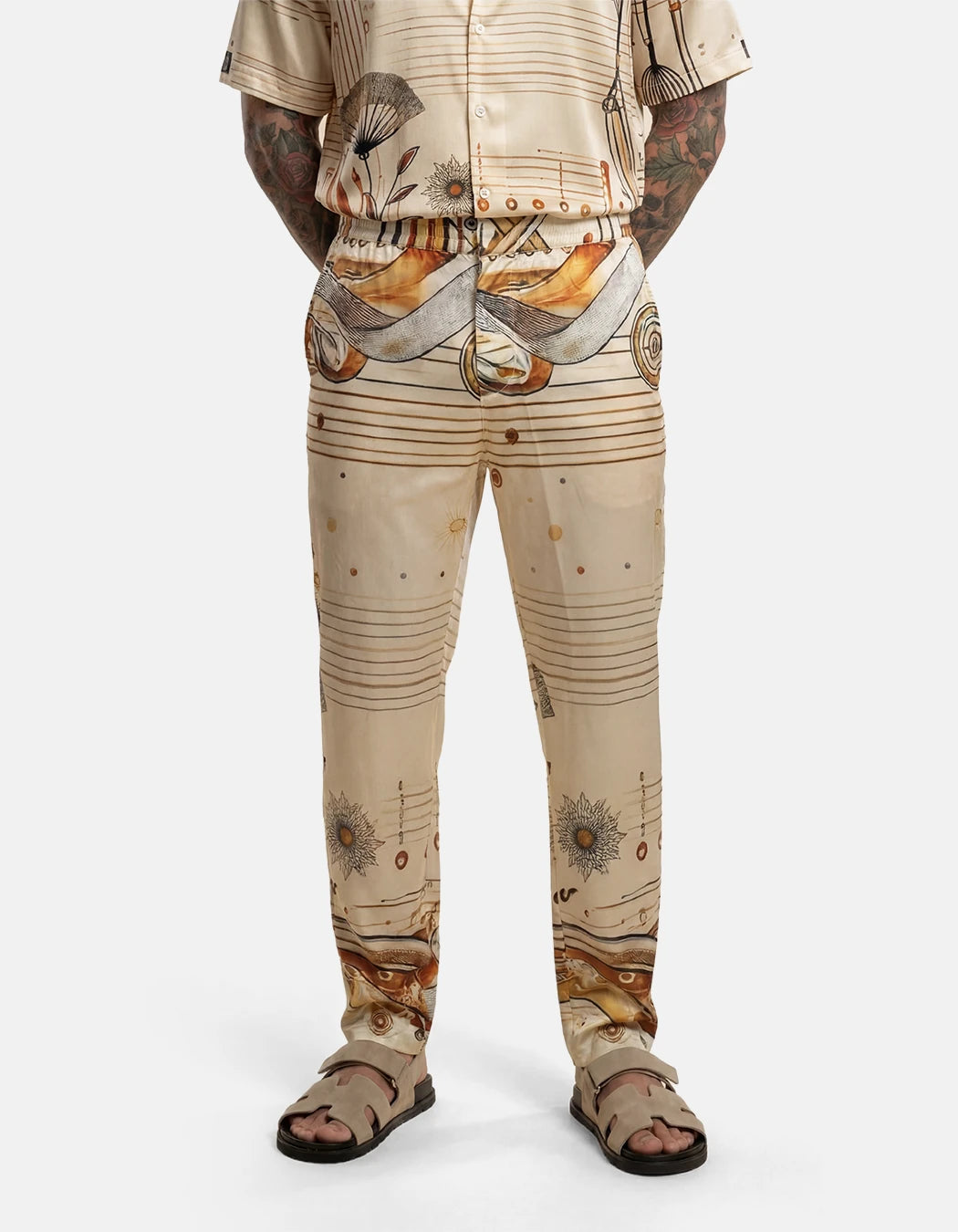 Miami Baby Pants, men's Italian-design satin resort trousers, We Hustle