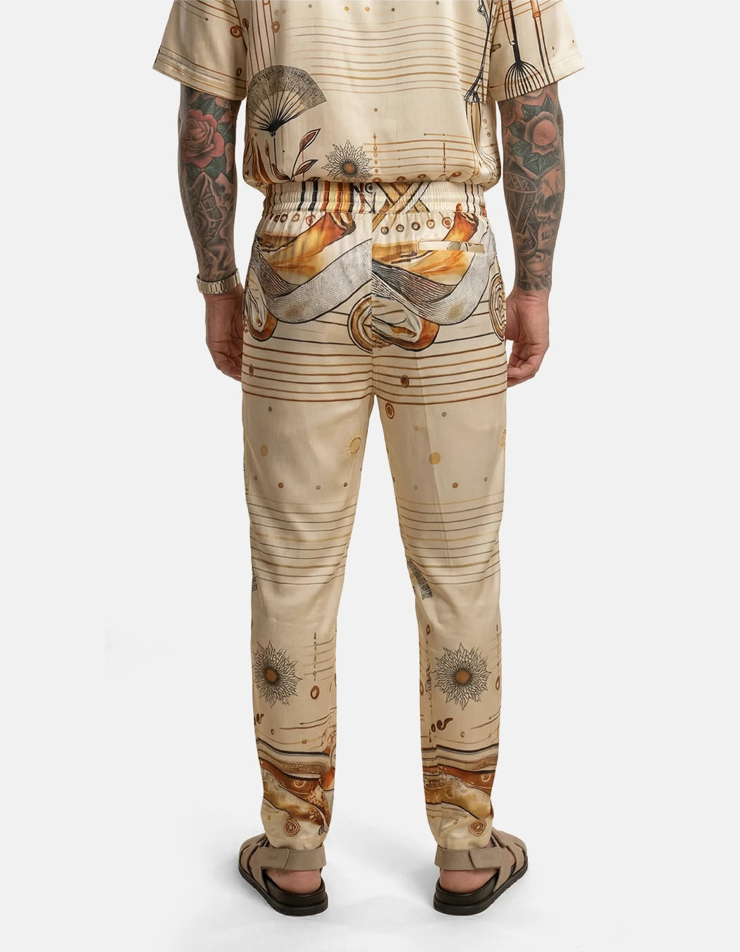 Miami Baby Pants, men's Italian-design satin resort trousers, We Hustle