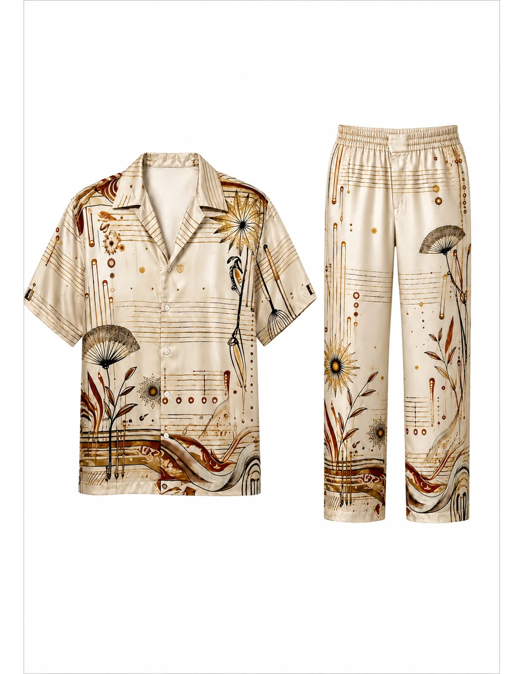 Miami Baby Set, men's Italian-design satin resort co-ord, We Hustle