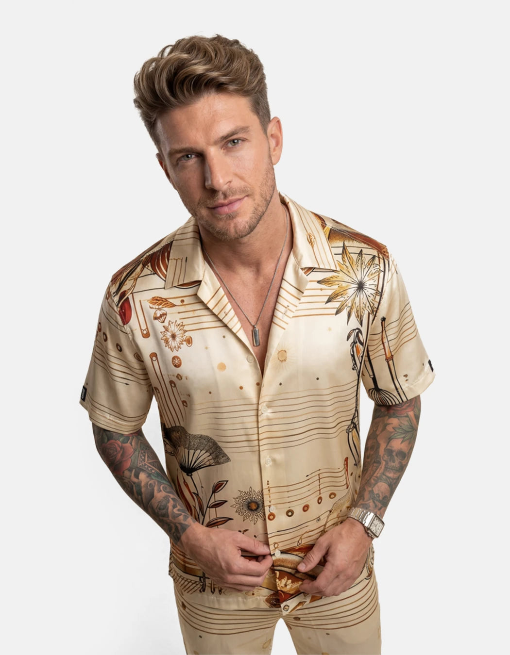 Miami Baby Shirt, men's Italian-design satin resort shirt, We Hustle