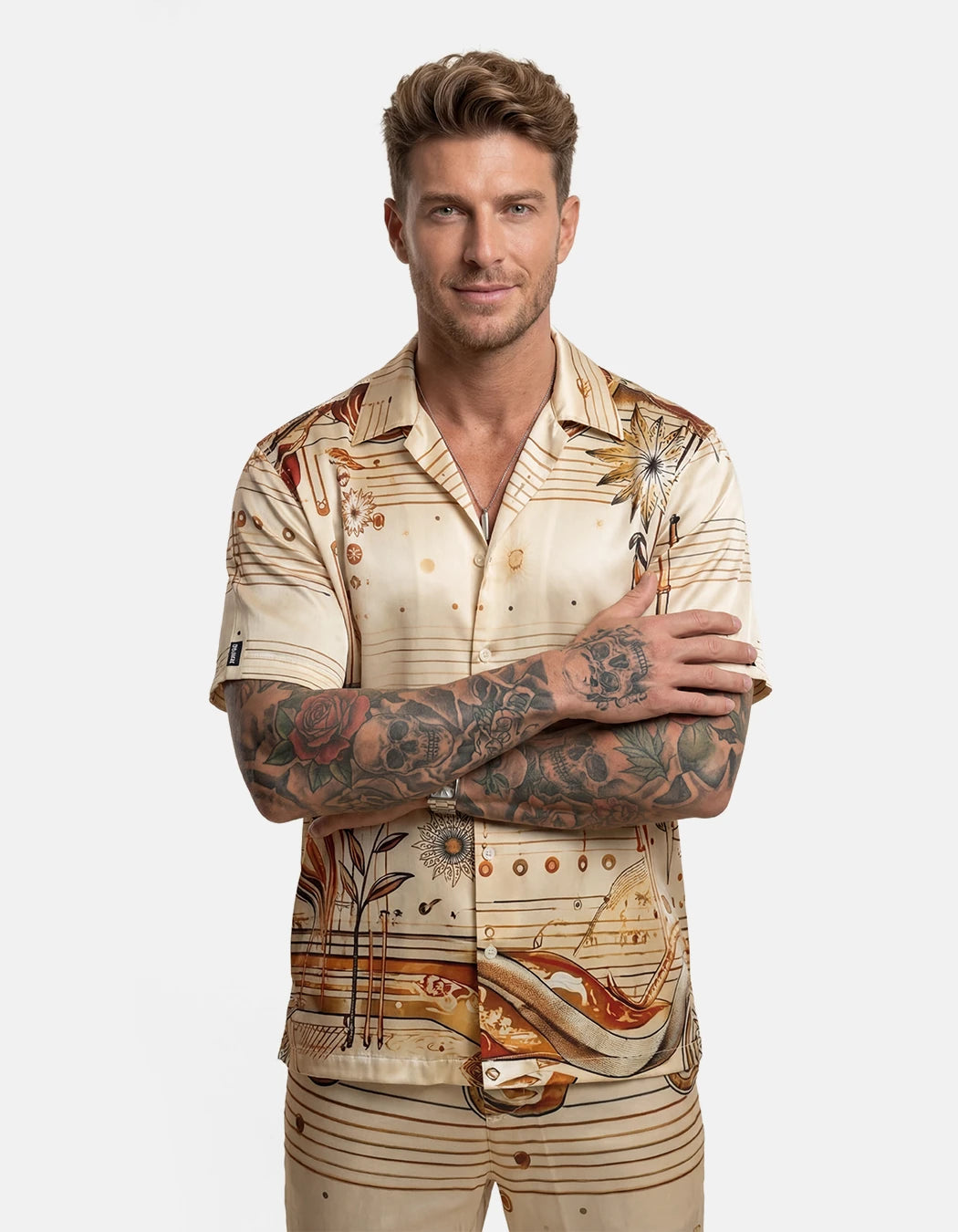 Miami Baby Shirt, men's Italian-design satin resort shirt, We Hustle