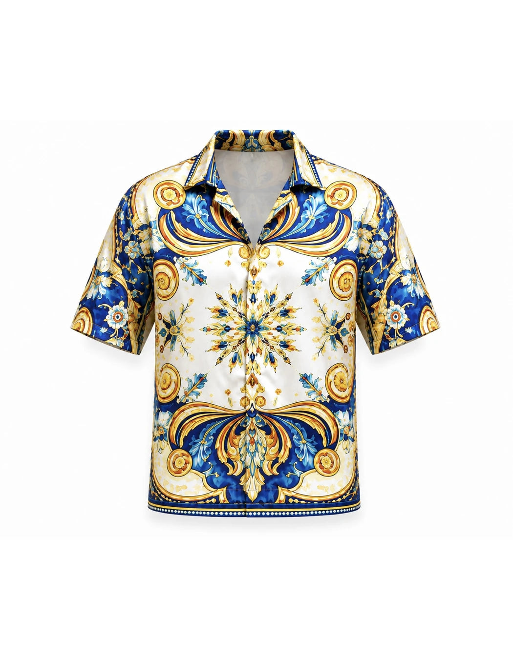 Positano Shirt, men's Italian-design satin resort shirt, We Hustle