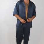 men luxury streetwear outfit video, monochromatic shirt and pants set, HUSTLE brand 