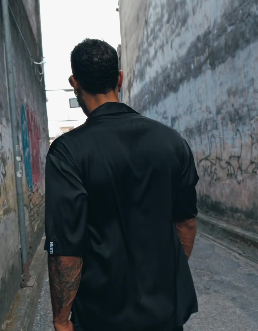Black Is New Orange Shirt, men's Italian-design satin resort shirt, Get Hustle