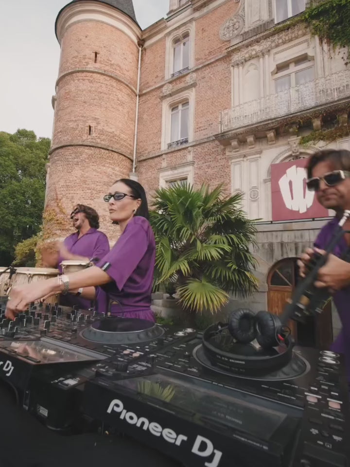 Touch Me Not men's satin shirt worn on stage, DJ set at a chateau, social proof video, We Hustle