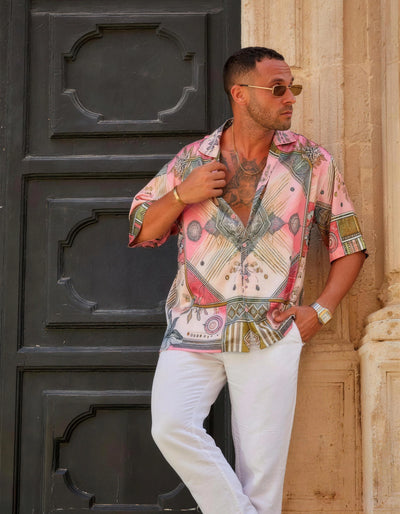 SCAR CITY — Men's Satin Cuban Collar Shirt