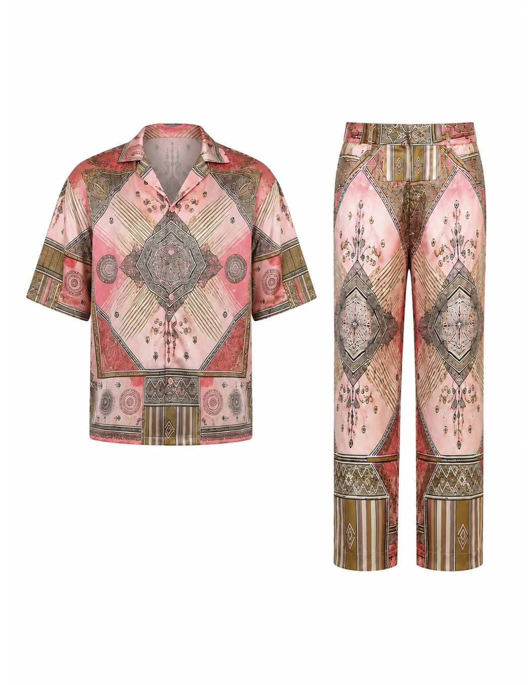 Scar City Set, men's Italian-design satin resort co-ord, We Hustle