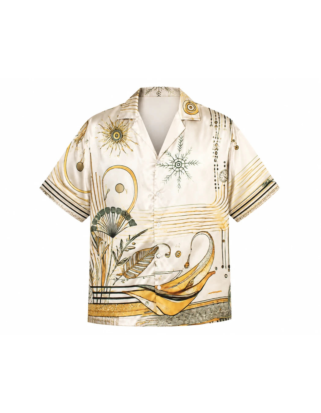 South Beach Shirt, men's Italian-design satin resort shirt, We Hustle
