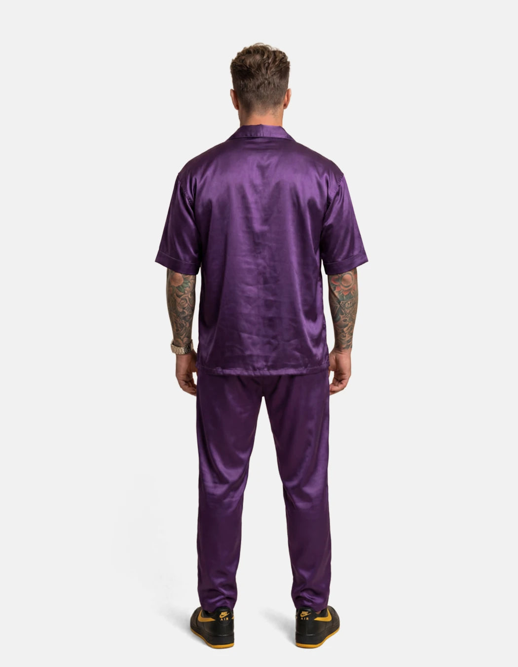 Touch Me Not Set, men's Italian-design satin resort co-ord, We Hustle
