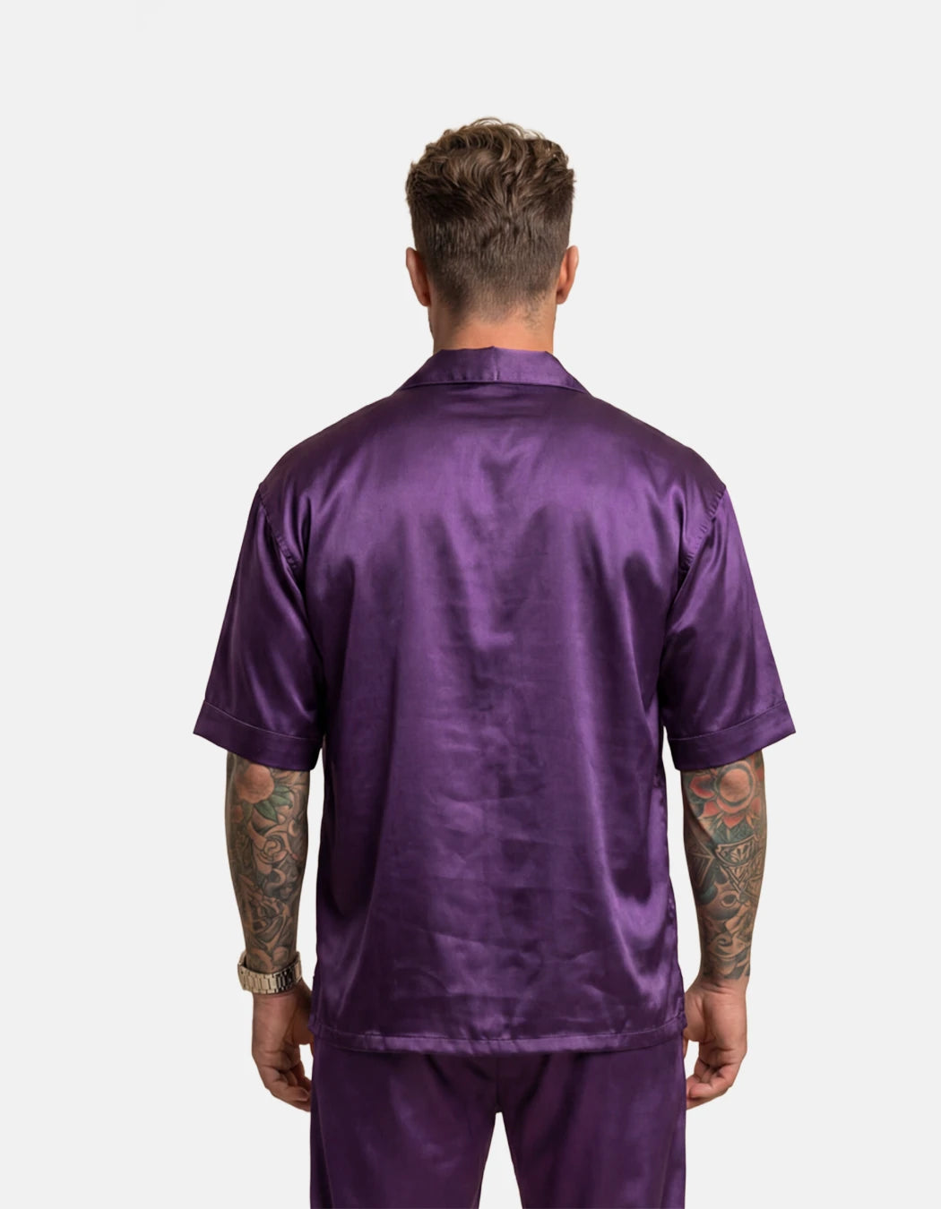 Touch Me Not Set, men's Italian-design satin resort co-ord, We Hustle