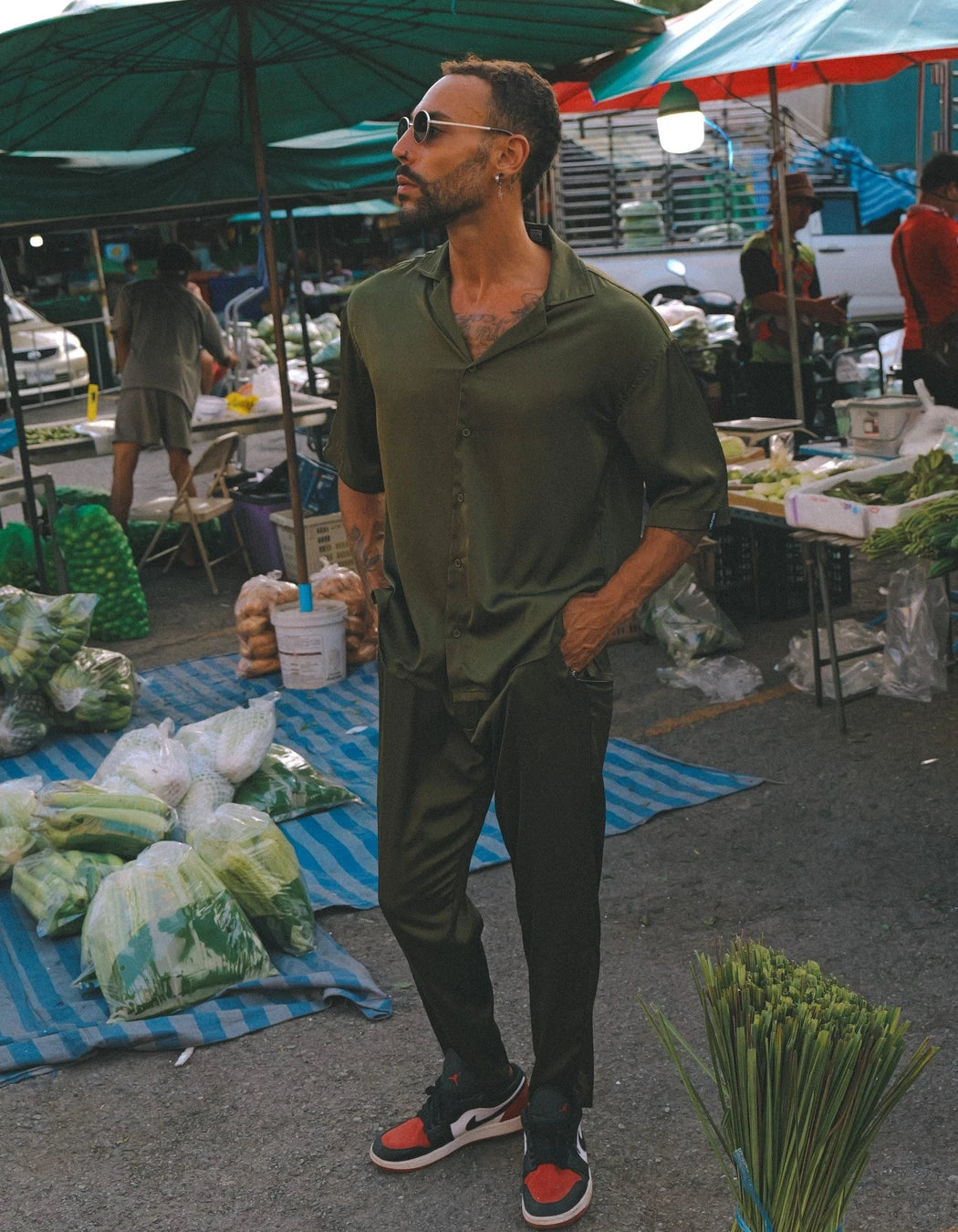 Trouble In Silk Pants, men's Italian-design satin resort trousers, We Hustle