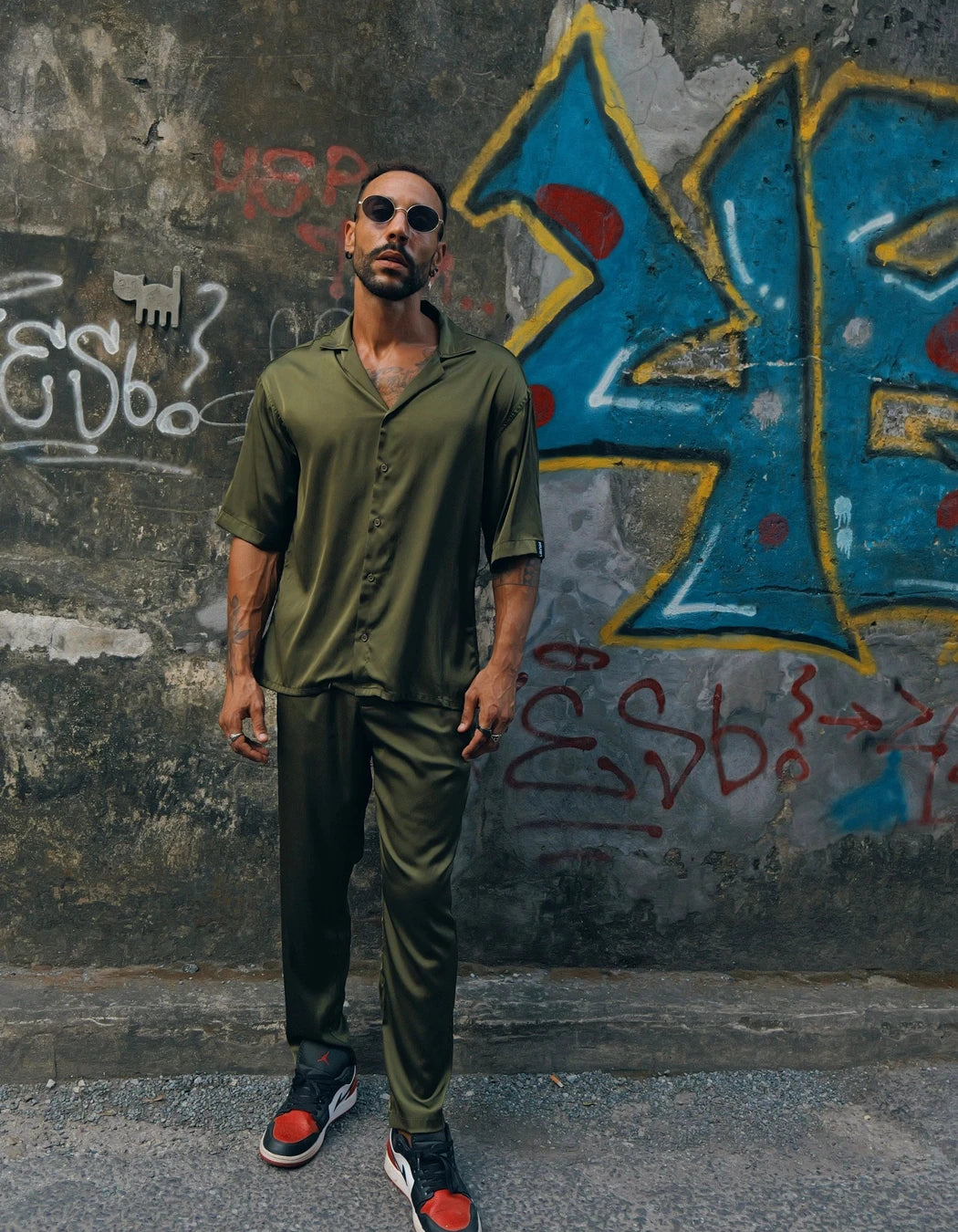 Trouble In Silk Pants, men's Italian-design satin resort trousers, We Hustle