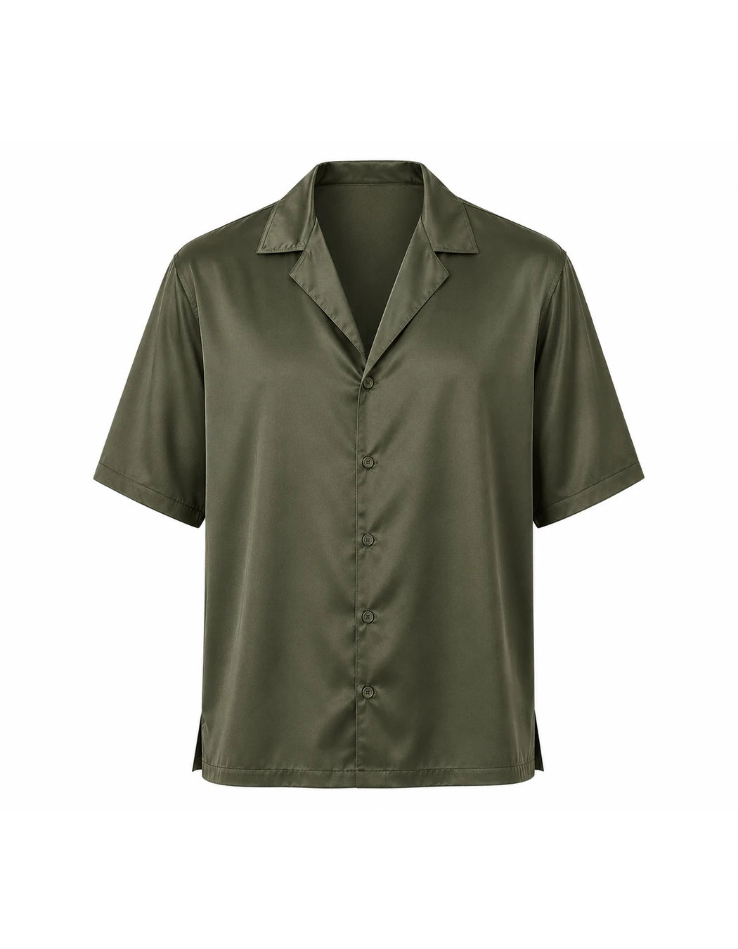Trouble In Silk Shirt, men's Italian-design satin resort shirt, We Hustle