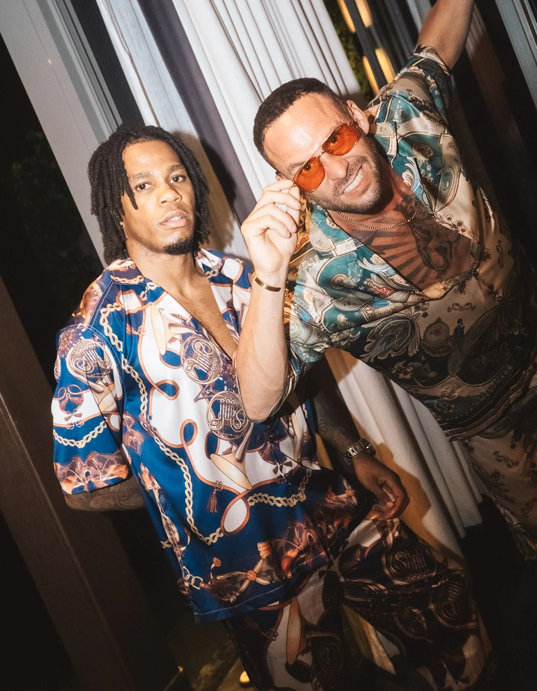 Welcome To Miami Set, men's Italian-design satin resort co-ord, We Hustle